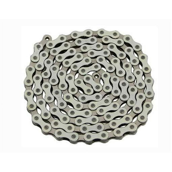 YBN Chain 1/2x1/8x112 White/Chrome. for bicycle Chain, bike chain, lowrider bikes, beach cruiser, chopper, limos, stretch, bmx,