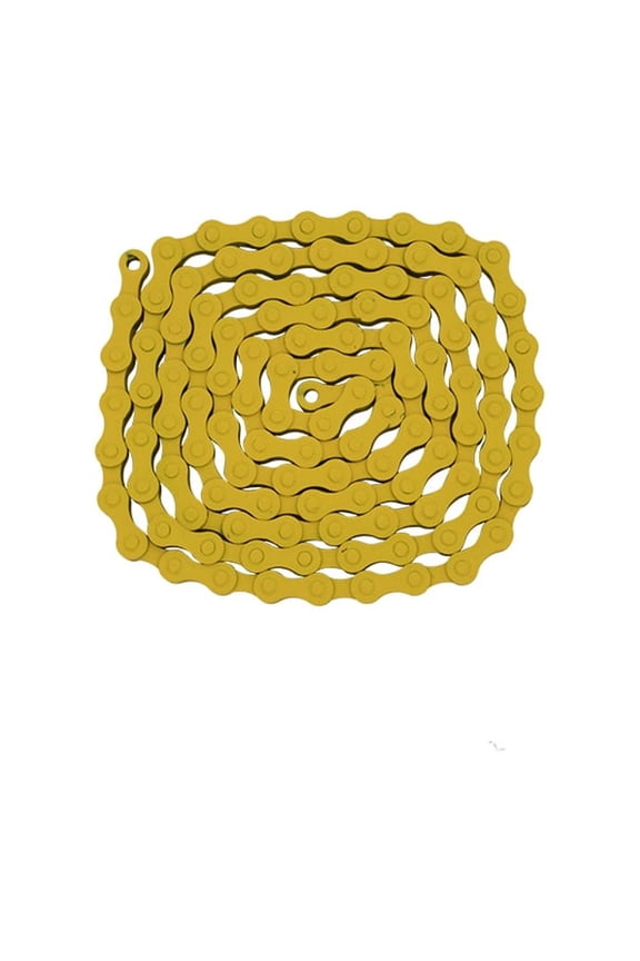 YBN S410 Bicycle Chain (1-Speed, 1/2 x 1/8-Inch, 112L) (Yellow)