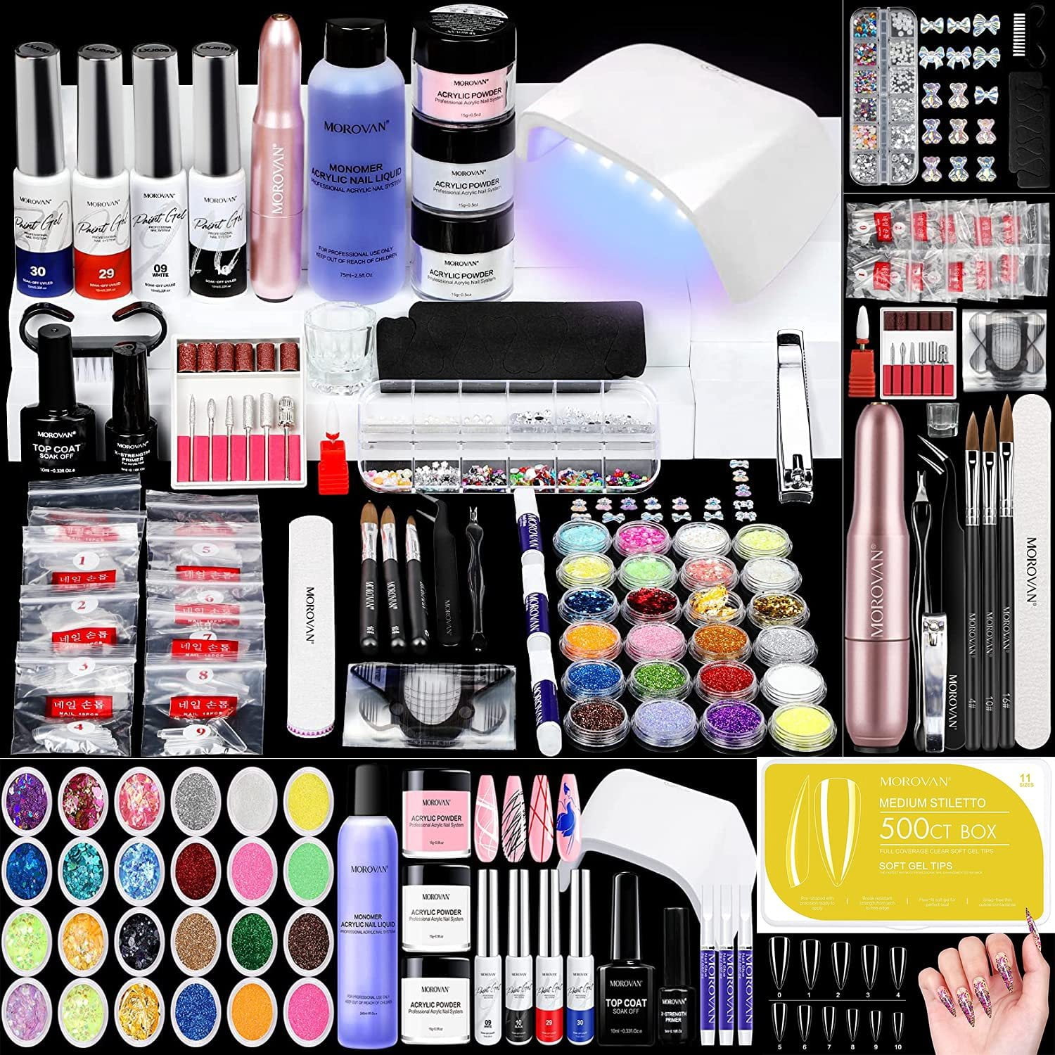 YBQF Acrylic Nail Kit with Drill - Professional Nail Kit Acrylic Set