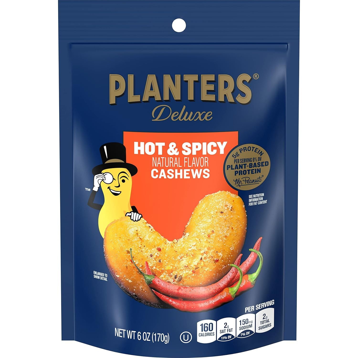 YBQF Deluxe Hot 'N Spicy Cashews, 6 oz. (8-pack)