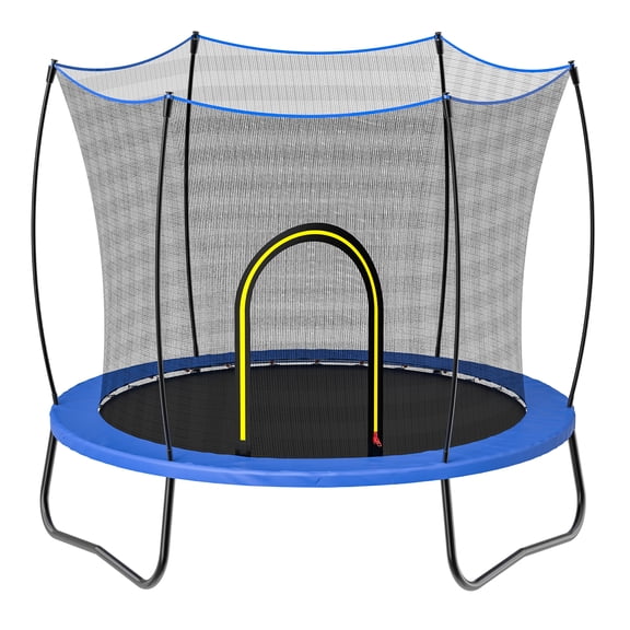 YC 55 Inch Round Trampoline with Spring in Vibrant Blue for Outdoor Fun