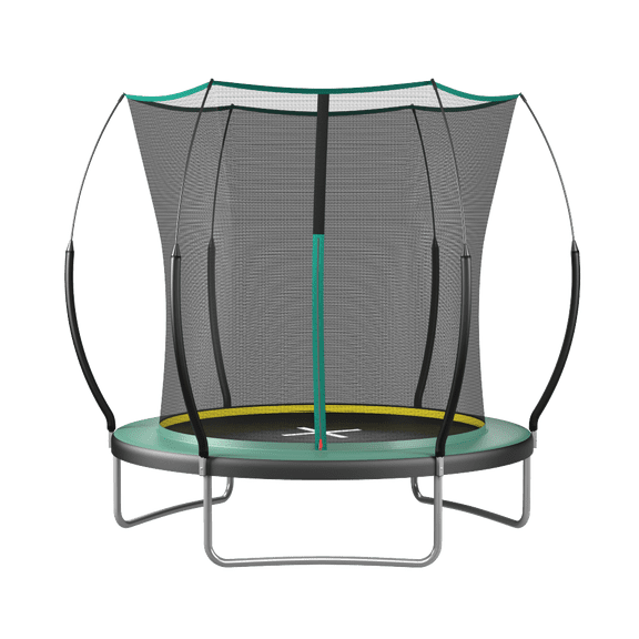 YC 6FT Springfree Gap-Free Trampoline, Bungee Cord Elastic No-Spring Design, Fully Enclosed Safety Net Anti-Pinch Structure, Steel Frame Kids Outdoor Backyard Trampoline, Dark Green Customizable Avai