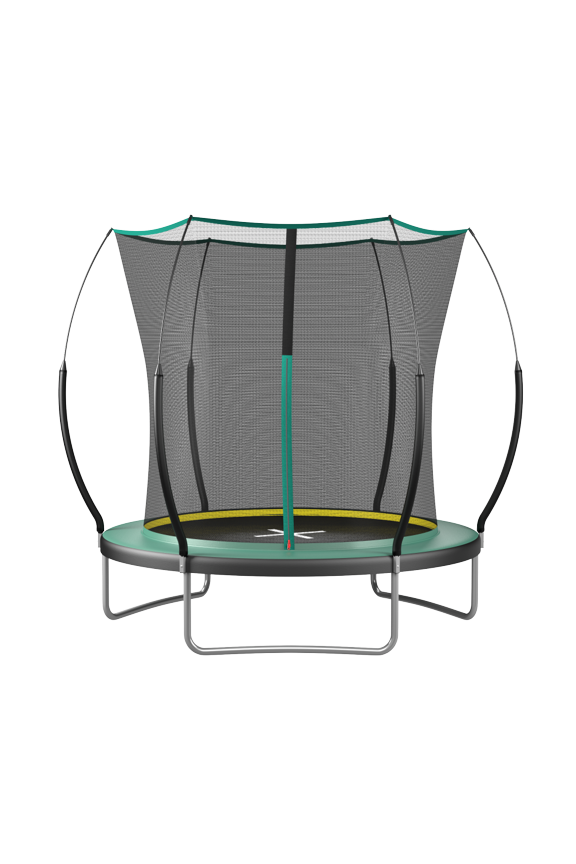 YC 6FT Springfree Gap-Free Trampoline, Bungee Cord Elastic No-Spring Design, Fully Enclosed Safety Net Anti-Pinch Structure, Steel Frame Kids Outdoor Backyard Trampoline, Dark Green Customizable Avai