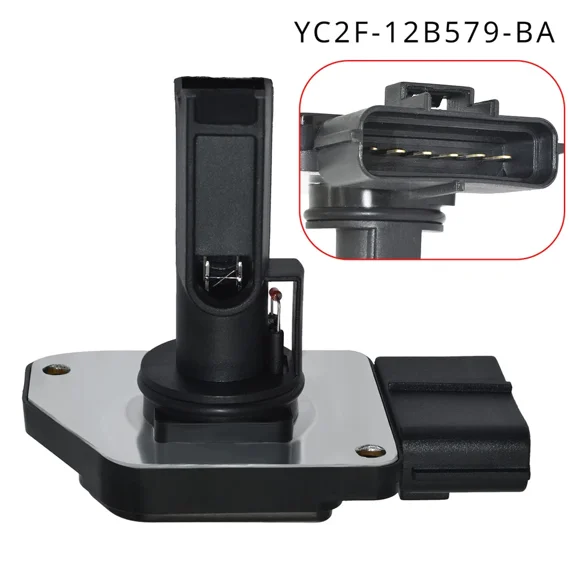 YC2F-12B579-BA Mass Air Flow Sensor Compatible with F-ord F250 for F350 for F450 Super Duty 6.8L v10 2002 03 04 for E150 for E250 MAF Sensor AFH80-06D AFH80-06E YC2F12B579BA