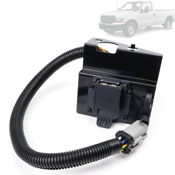 YC3Z-13A576-CA 4 & 7 Pin Trailer Tow Wiring Harness Plug Compatible with 1999 2000 2001 Ford F250 F350 F450 F550 Super Duty Pickup Truck 4 Flat 7 Way Trailer Plug Replace YC3Z13A576CA