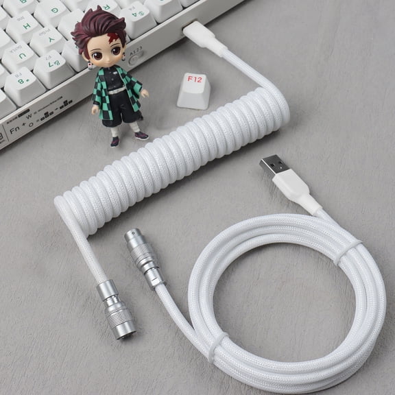 YC8 Usb c Paracord Keyboard Cable aviator Connector Cable Usb c Coiled Mechanical Keyboard Cable