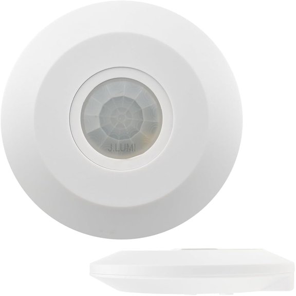 YCA1050 Ultra-Slim Ceiling Motion Sensor, 1-Inch Profile, 85-265V 2000W PIR Occupancy Sensor Light Switch, 360 Detection, 50ft Ran, Indoor Use, White