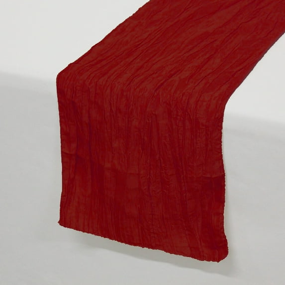 YCC - 14 x 108 inch Crinkle Taffeta Table Runners Burgundy
