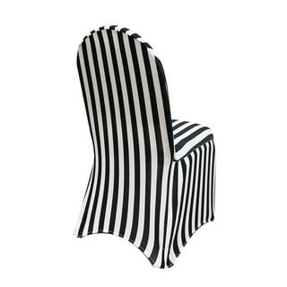 Black White Striped Premium Spandex Stretchable Banquet CHAIR COVER Party  Events