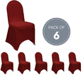 thumbnail image 1 of YCC Linens - 6 Pack Stretch Spandex Banquet Chair Covers - Burgundy, 1 of 5