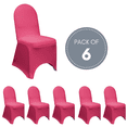 thumbnail image 1 of YCC Linens - 6 Pack Stretch Spandex Banquet Chair Covers - Fuchsia, 1 of 7