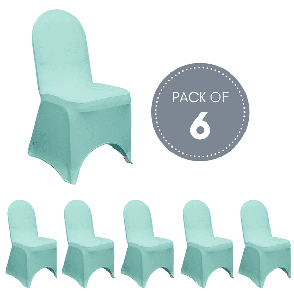 YCC Linens - 6 Pack Stretch Spandex Banquet Chair Covers - Robin Egg