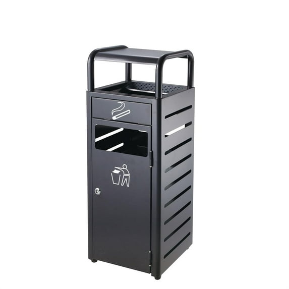YCCHAH Large Trash Can Stainless Steel Vertical Outdoor Ashtray Villa Outdoor Community Smoking Trash Can Peel Bucket Commercial Outdoor Trash Can