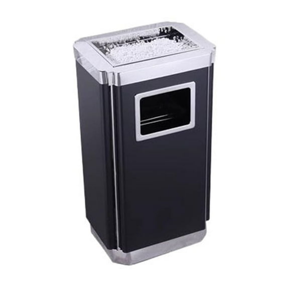 YCCHAH Large Trash Can Vertical Ashtray Elevator Entrance Outdoor Square Barrel Stainless Steel Large Commercial Trash Can for Hotel Ktv Lobby Outdoor Trash Can