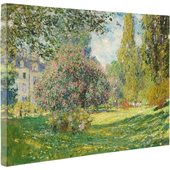 YCCJ-Landscape The Parc Monceau, by Claude Monet Oil painting Reproductions Giclee Canvas Prints Wall Art for Home Decor, Stretched and Unframed Ready to Hang (16"x12"x1.5")