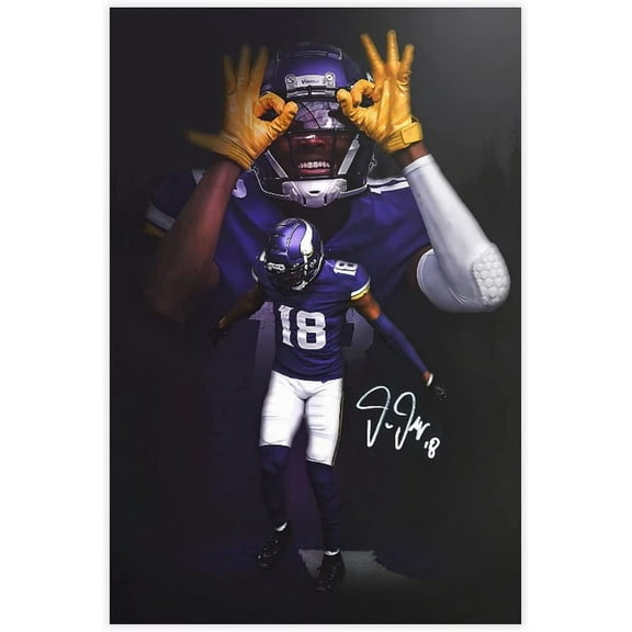 YCCJ-Sports Poster Justin Jefferson (2) Canvas Poster Bedroom Decor Sports Landscape Office Room Decor Gift 16x24inch(40x60cm) Unframe: