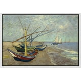 YCCJ-Unframed Canvas Print Wall Art Fishing Boats on The Beach by ...