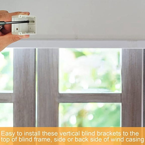 YCCMML 1 Inch Blind Brackets, White Mounting Brackets for Mini Blinds and Headrail Holder Set