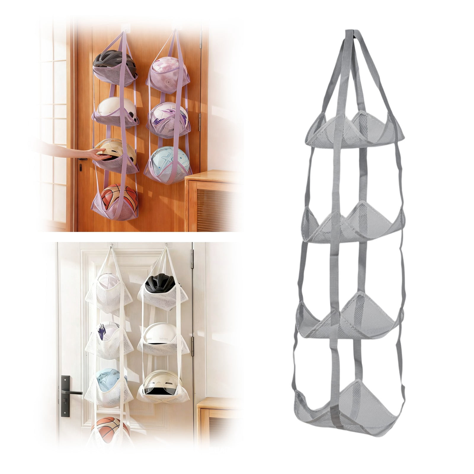 YCCMML Ball Organizer Rack, Multi-Layer Vertical Mount for Sports ...