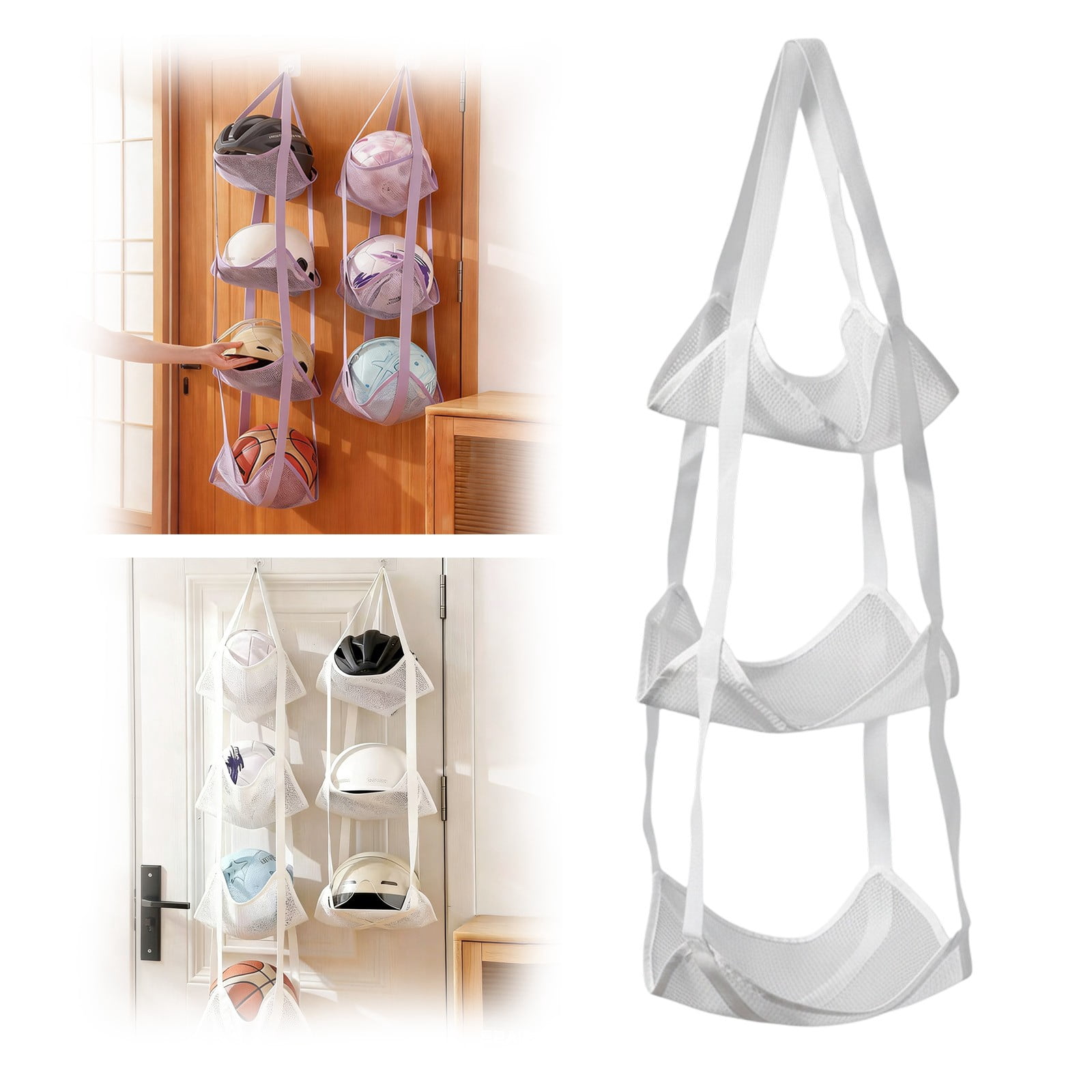 YCCMML Ball Organizer Rack, Multi-Layer Vertical Mount for Sports ...