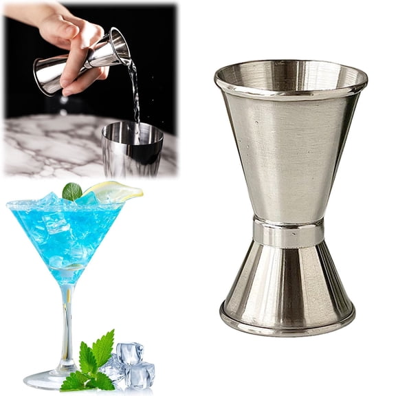 YCCMML Cocktail Jigger, Professional Stainless Steel Double Measuring Cup for Bartending with Internal Measurements
