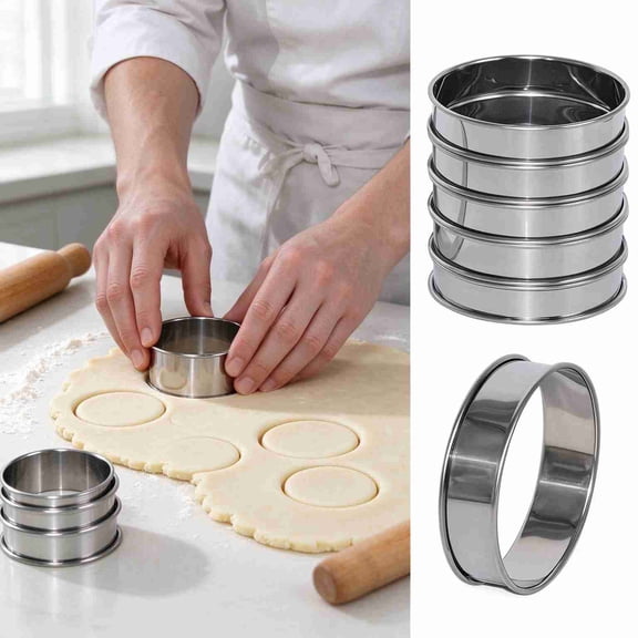 YCCMML Muffin Ring, 6-Pack 4 Inch Stainless Steel Double Rolled Cookie Rings for Baking