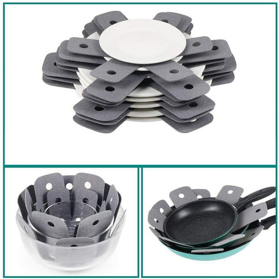 YCCMML Pan Protectors 12 Piece Set, 4 Sizes Stackable Non-Scratch Pot Pads for Cookware