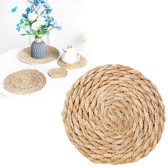 YCCMML Round Placemats Set, Woven Heat-Resistant Dining Mats for Round Table, Natural Handmade Table Insulation and Cup Protector Mats