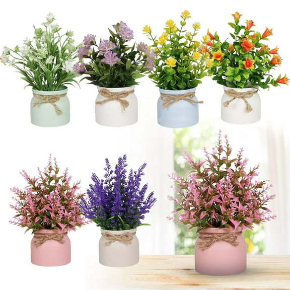 YCCMML Small Fake Plants & Table Centerpieces, Potted Artificial Plants in Pots for Flower Centerpieces for Tables, Rustic Home Bathroom Kitchen Indoor Outdoor Decor(1PC)