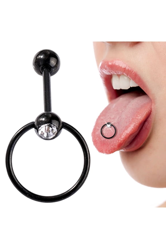 Tongue Rings for Women, Heart Shape Flat Tongue Piercing Set, Stainless Steel 1/3/6Pcs