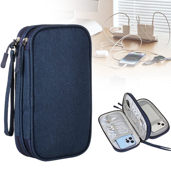 YCCMML Travel Electronics Organizer, Portable Double Storage Bag Cable Case for Charger, Phone, Earphone Accessories