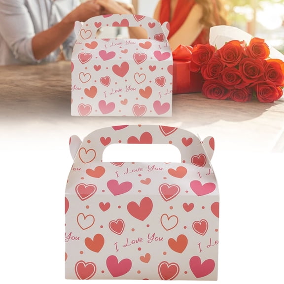 YCCMML Valentines Day Boxes Portable Candy Container, Colorful Heart Shaped Cookie Box for Valentines, Anniversary & Wedding Decor
