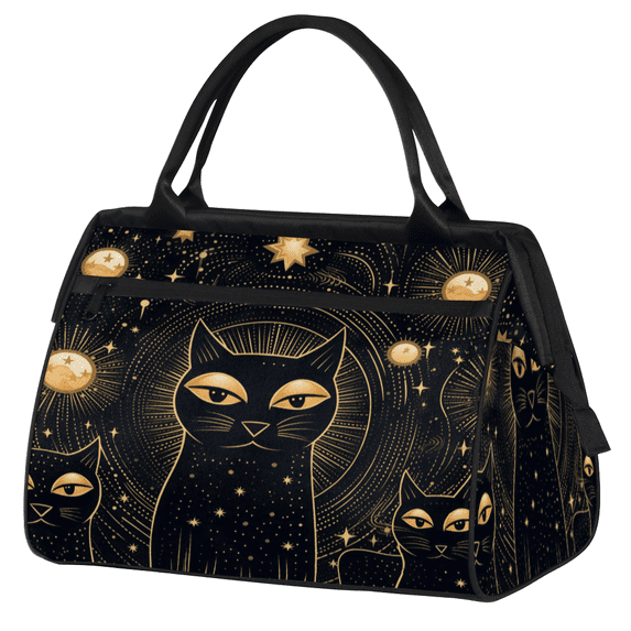 YCCZCPRL Black Cat Weekender Travel Duffel Bag Carry On Overnight Gym Hospital Bag Personal Item Travel Bag