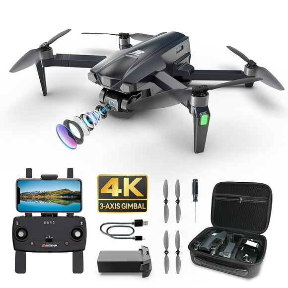 YCFUN 4K GPS Drone with Camera for Adults, 3-Aixs GPS Foldable Drone for Long Range 3KM Transmission
