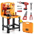 thumbnail image 1 of YCFUN 82-Piece Kids Workbench Set, Pretend Play Foldable Workshop with Electric Drill & Building Tools, Realistic Construction Toy for Toddlers Boys, 1 of 7