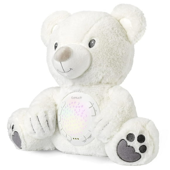YCFUN Baby Sleep Soother Sounds Machine, Auto-off Timer Night Light Projector for Baby 0 to 24 Month, White
