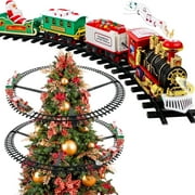 YCFUN Christmas Tree Train Set, Electric Hanging Train Toy with Light & Sound, Battery Operated Christmas Train Decoration Gift for Boys Girls Kids