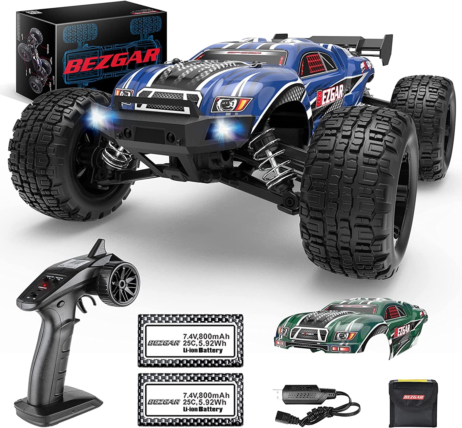 BEZGAR HM162 Fast Off-Road 4WD RC Truck, 40+KM/H High Speed