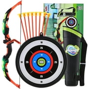 YCFUN Kids Bow and Arrow Toy Set with Target and Quiver, LED Light Up Archery Outdoor Backyard Toys for Toddlers Boys 3+