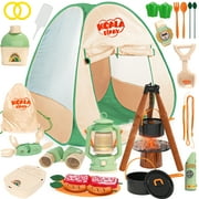 YCFUN Kids Camping Toy Set with Tent and 40+ Accessories, Pretend Play Outdoor & Indoor Camping Play House Set for Toddlers Boys Girls Ages 3-8