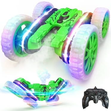 YCFUN Remote Control Car – Double Sided 360° Rotating RC Stunt Car with Lights, 2.4GHz Electric RC Vehicle Toy for Kids & Adults
