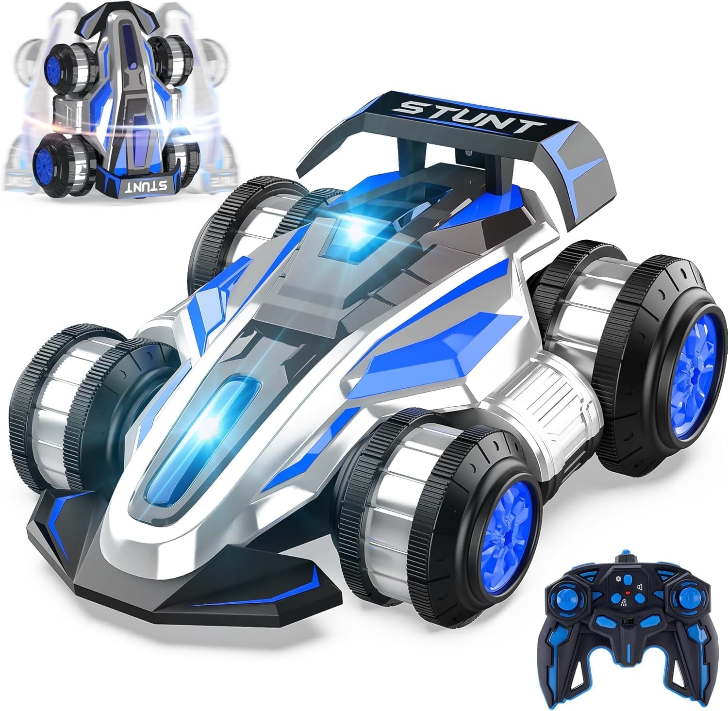 YCFUN Remote Control Cars, Fast RC Cars for Kids Boys Girls, Remote Control Stunt Toys with Light