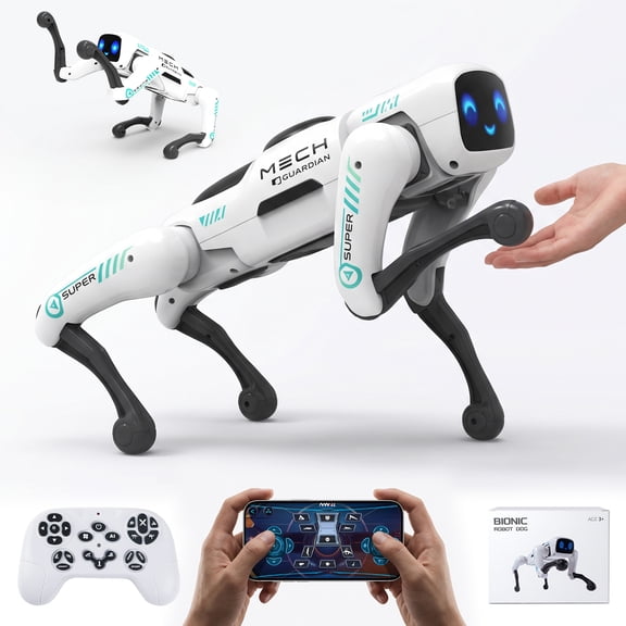 YCFUN Smart Robot Dog, Remote Control Stunt Robot Dog Toy with APP Programming, Interactive Electronic Pet Christmas Birthday Gift for Kids Boys Girls