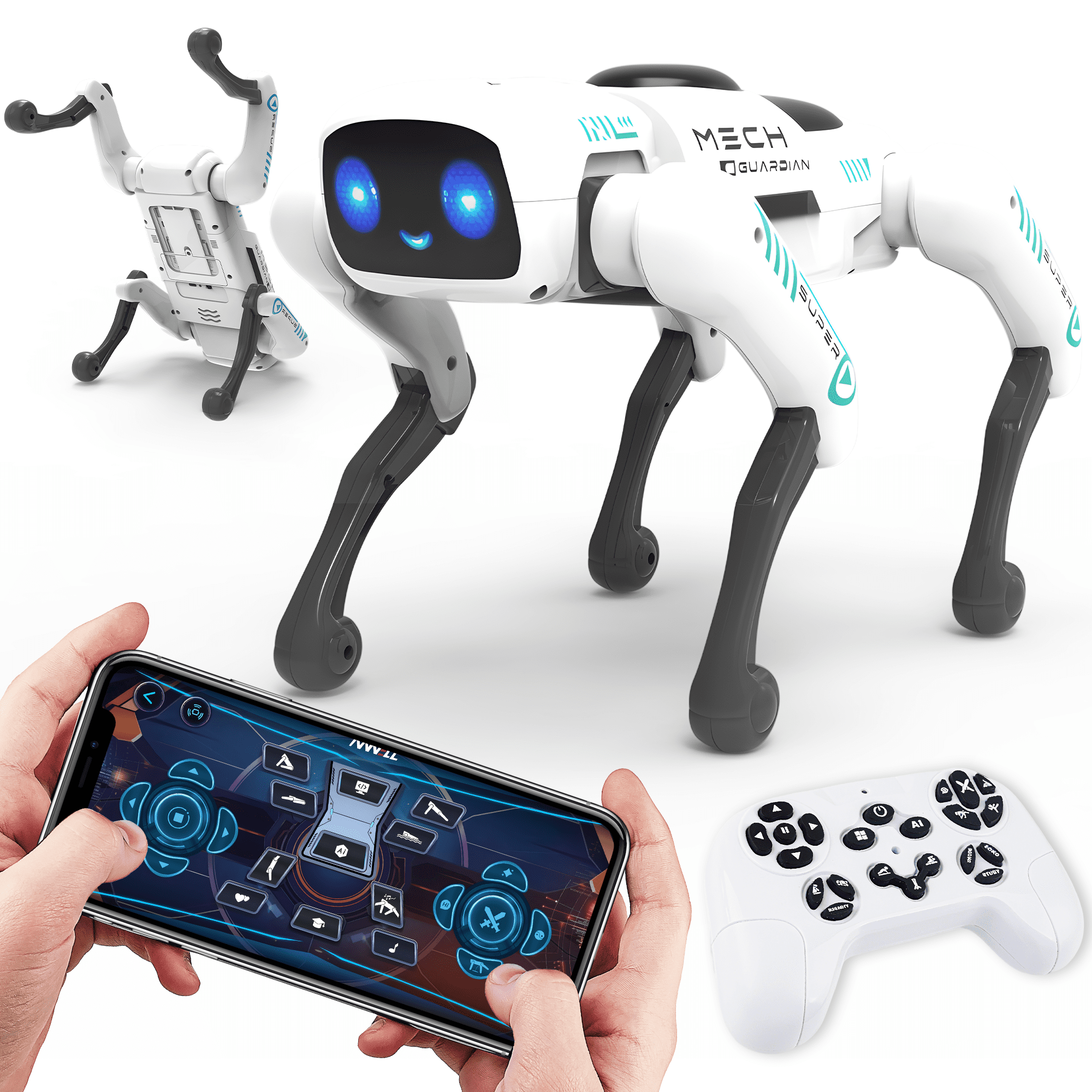 Codeing Toy YCFUN Smart Robot Dog, Remote Control Stunt Robot Dog Toy with APP ...