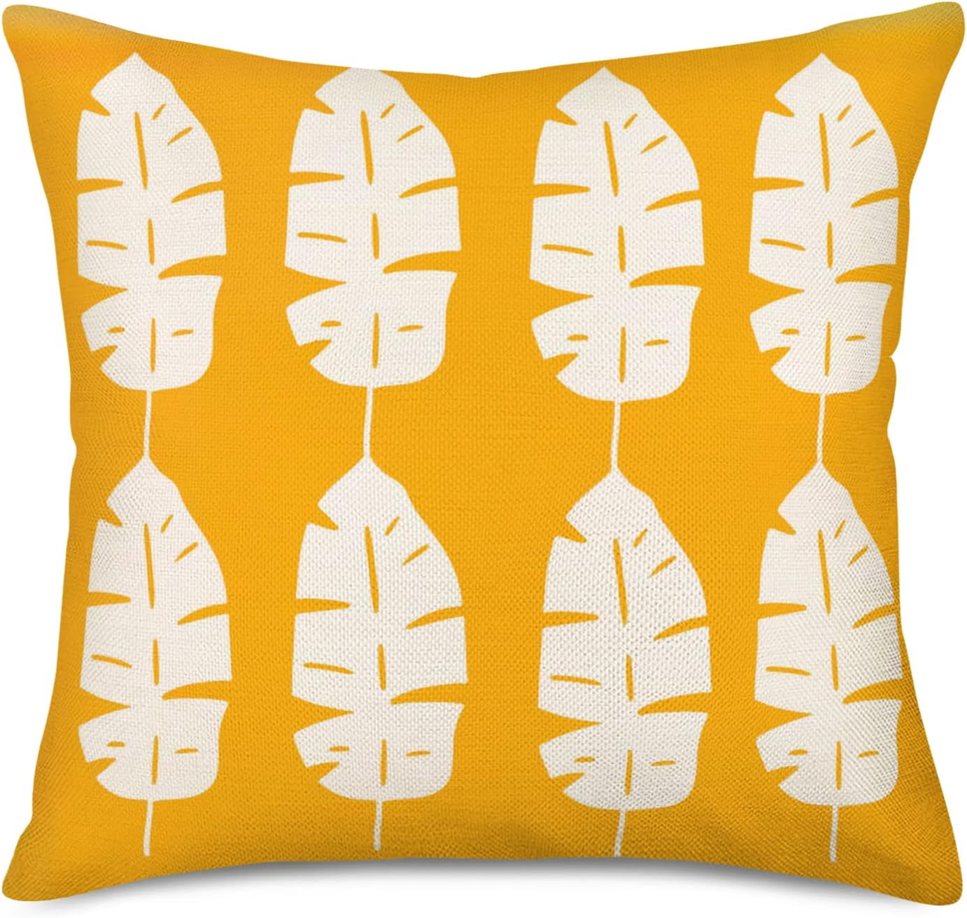 YCHII Blue Beach Pink Flip Flops Pillow Covers 18x18 Inch Summer Tropical Palm Trees Ocean Sea