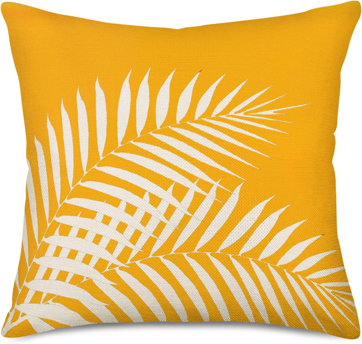 YCHII Blue Beach Pink Flip Flops Pillow Covers 18x18 Inch Summer Tropical Palm Trees Ocean Sea