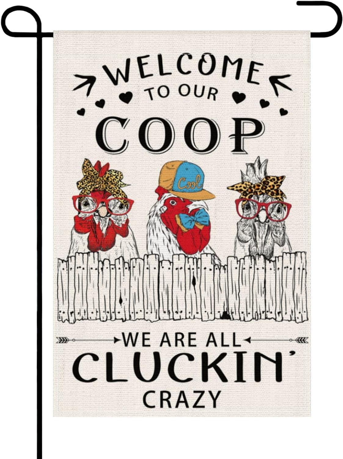 YCHII Chicken Garden Flag to our Coop Garden Flag Chicken Decoration for Yard Lawn Party