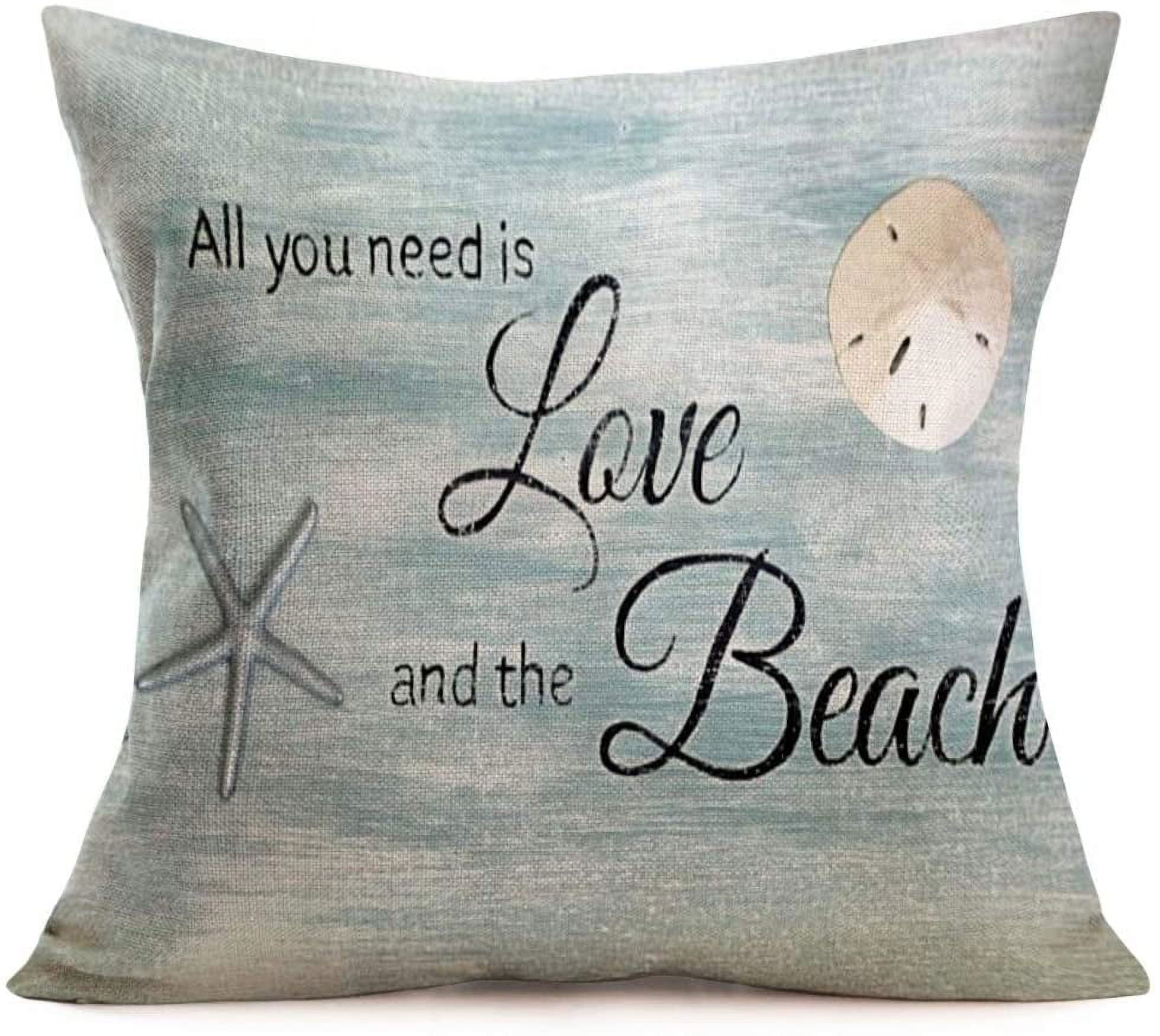 YCHII Coastal Decor Throw Pillow Covers Ocean Beach Theme FlipFlops Pillow Cover Bare