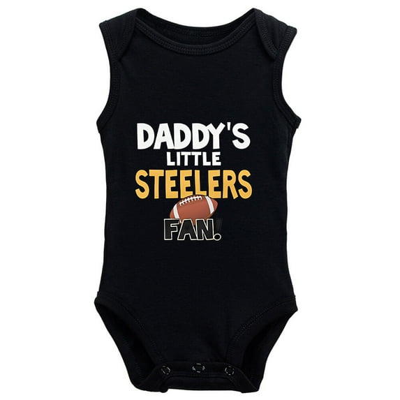 YCICIVDee Baby Bodysuit Boy Girl Clothes Daddy's/Steelers& Fan Black Sleeveless Newborn Organic Bodysuit 0-3 Months