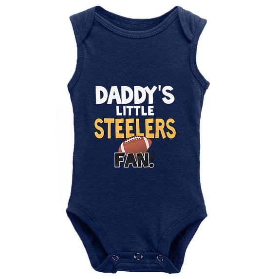 YCICIVDee Baby Bodysuit Boy Girl Clothes Daddy's/Steelers& Fan Navy Sleeveless Newborn Organic Bodysuit 9-12 Months